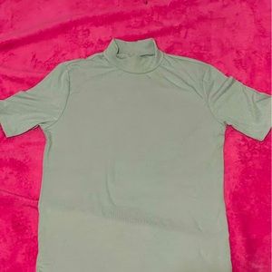 Sage green mock short sleeve top(buy 3 items for $5)